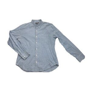 Bonobos Shirt Mens Large Blue White‎ Gingham Checkered Slim Fit Button-Down